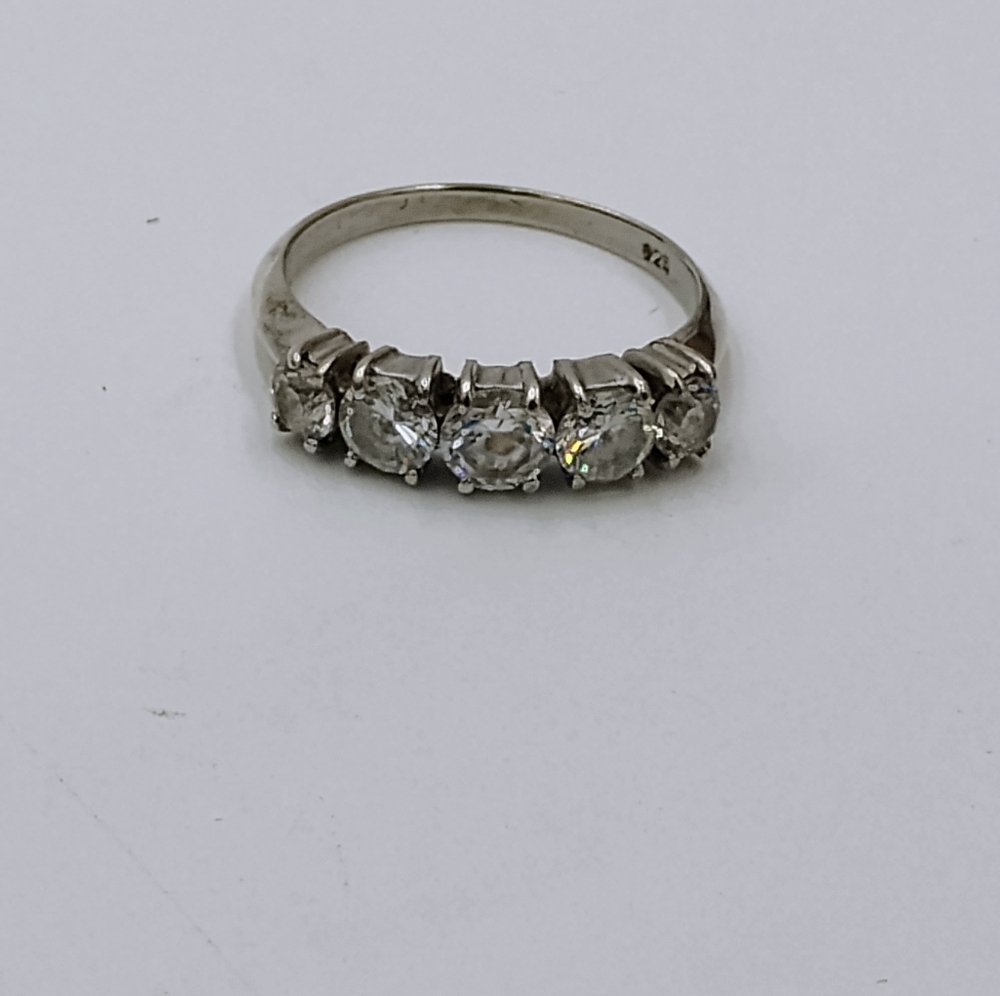 Sterling Silver 925 CZ Stones Size 8